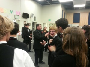 Band director Tom Slabaugh thanks his senior students for the wonderful year before the Senior Concert on May 7. Forty-seven seniors from the band program will be graduating this year.