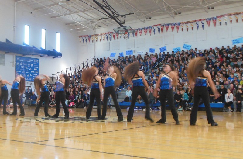 The Davis High dance team performed their routine during the homecoming pep rally on Oct. 4.  Student government organized the event to pump students for the homecoming game on Oct. 11.