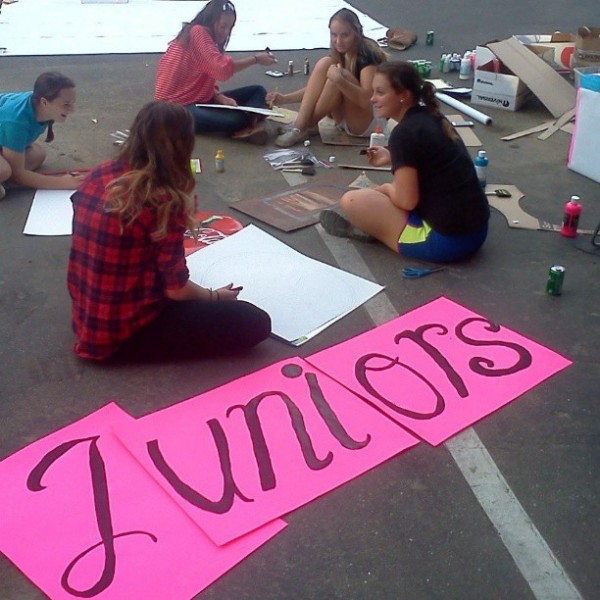 Float building is a tradition Davis High celebrates during homecoming week Oct. 7-11. The Juniors are working on their 1980s themed float for the parade on Oct. 11.