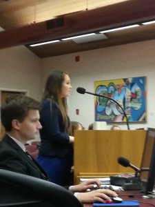 Junior Sydney Maguire makes a public comment to the council. 