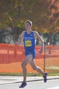 Sophomore Michael Vernau races to the finish line at the California CIF State Cross Country Championships on Nov. 29.