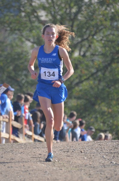 Junior Fiona O'Keeffe races to her third section title and a new course record on Saturday, Nov. 15 of last year.