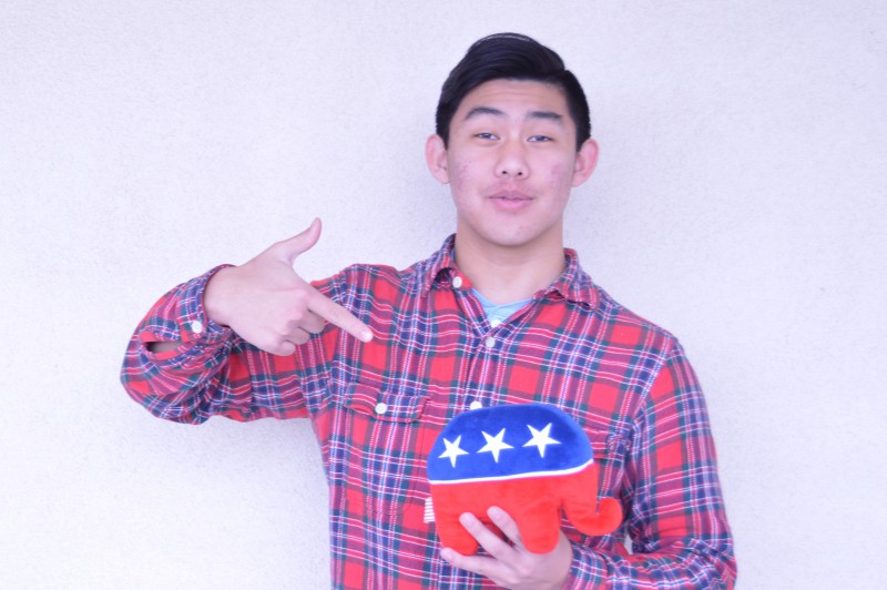 Junior Ethan Tang shows off his Republican pride.