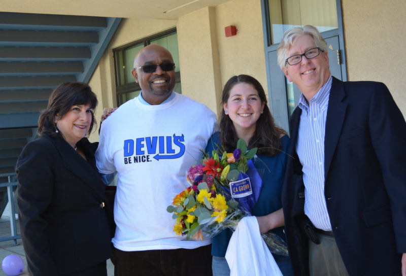 Senior Gabi Ramer was the winner of the “Devils Be Nice” event on Monday, Feb. 29. She is known throughout the Davis High community for being kind and helpful. (Photo C. Bold)