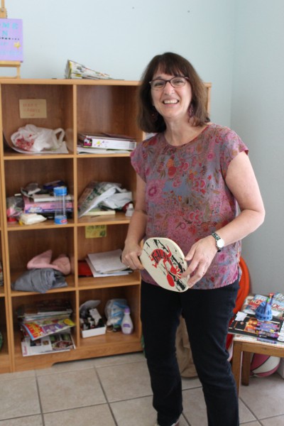 Cynthia True shows off some of her True Connections’ pickle ball rackets. She started True connections to provided a new form of Day Program to disabled adults; a program that gives them community based opportunities. (K. Sturm)