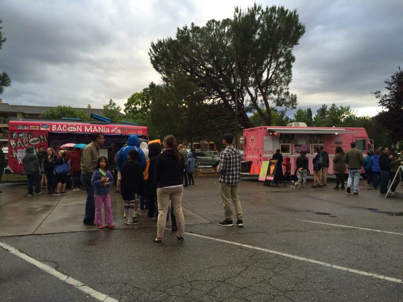 The colder weather did not deter customers from lining up for good food.