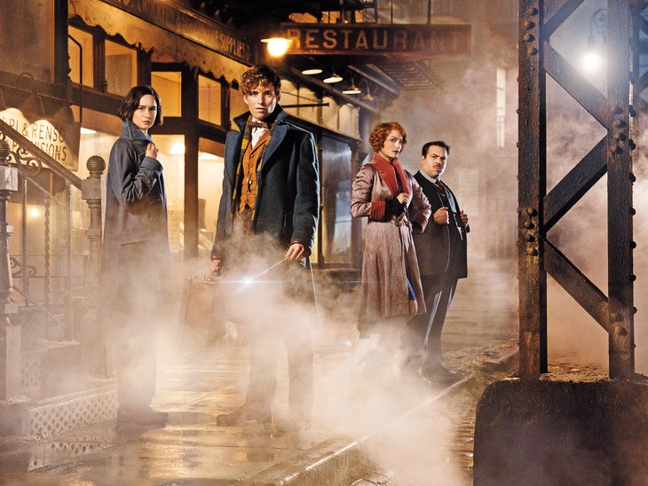 (From left to right) Katherine Waterston, Eddie Redmayne, Alison Sudol, and Dan Fogler as their characters in “Fantastic Beasts and Where to Find Them” (Courtesy Warner Bros.)