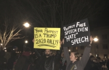 Some protesters at the event actually protested the protest itself, declaring that free speech was more important. 