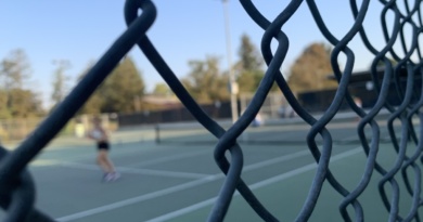 Tennis players on the Davis High courts