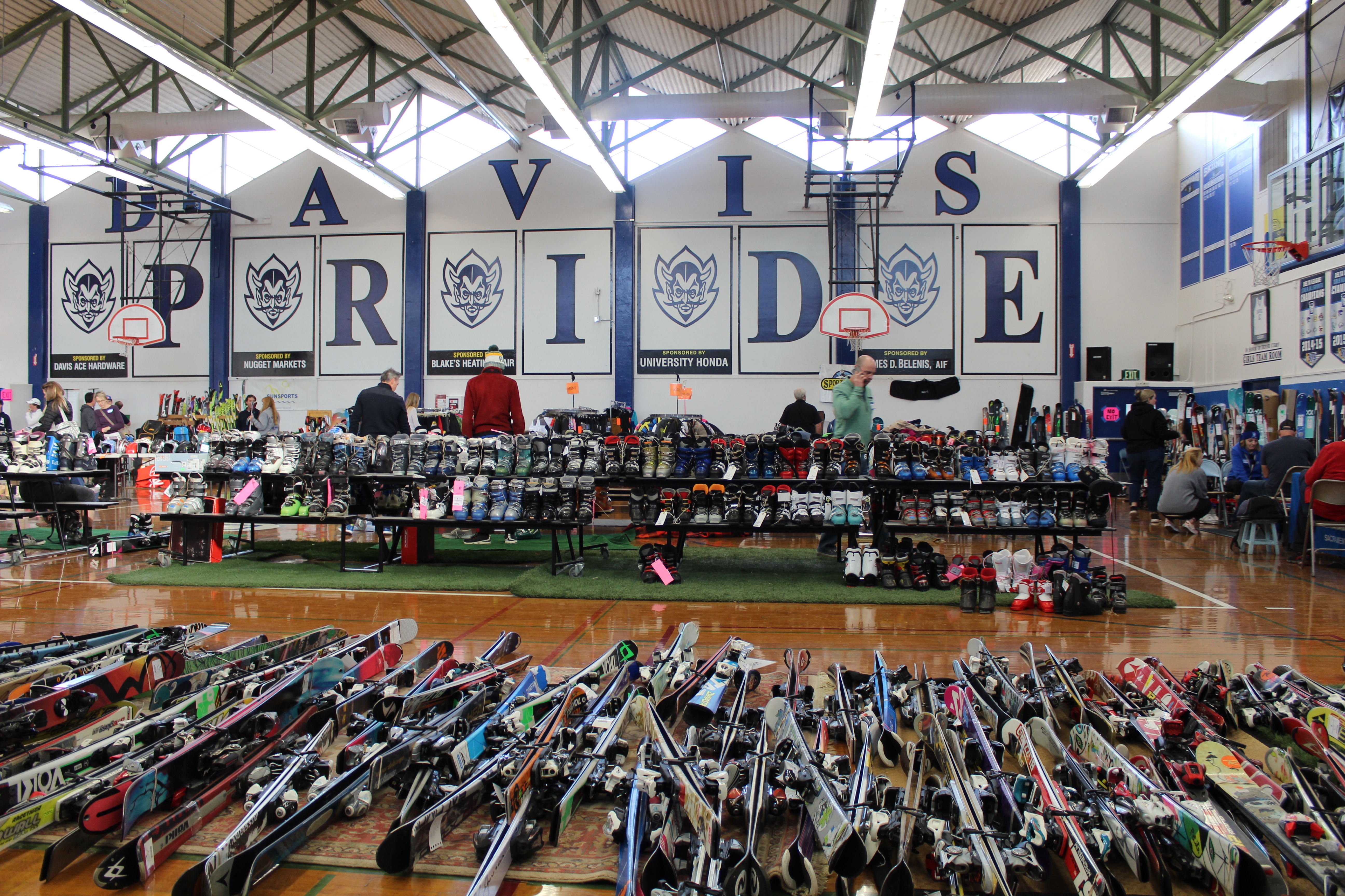 The Davis High Ski Swap offers a large variety of new and used ski equipment for sale
