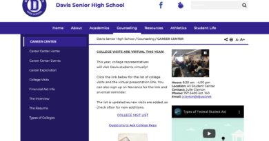 Center Center page of the Davis High website
