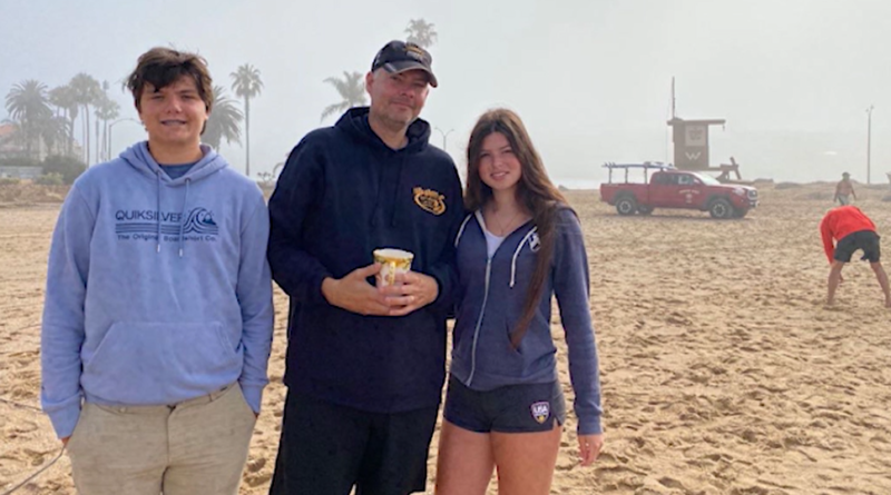 Veronika Edson and her family at Newport Beach