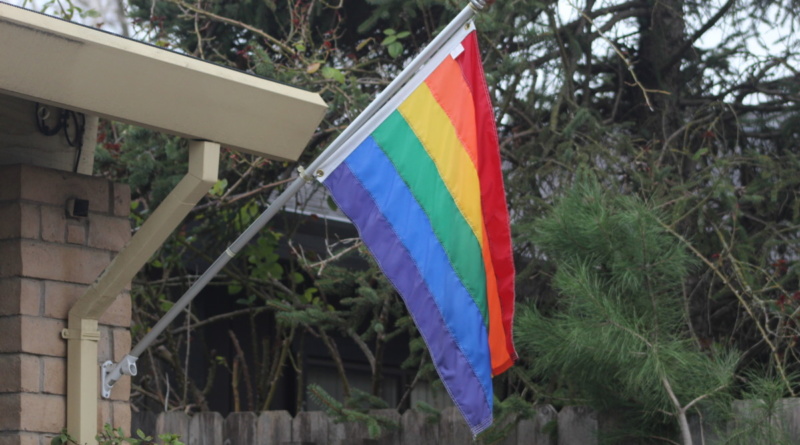 pride flag on house