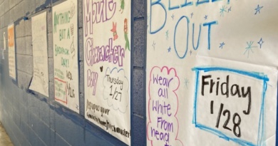 posters in hallway